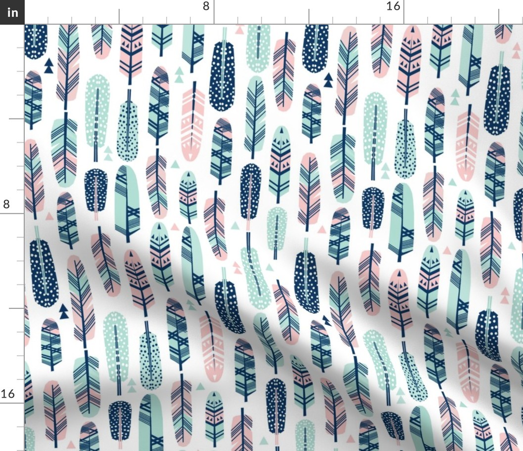 feathers pink navy mint girls sweet nursery feathers spots painted 