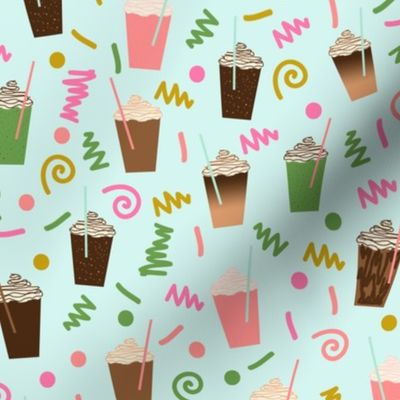 iced coffee summer latte cute drinks girly  fun print