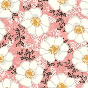 poppies pink and white cute painted flowers florals paint