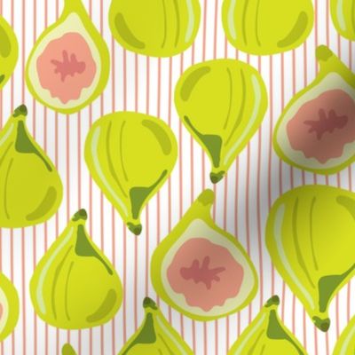 Fig Fruit  Coral Peach Lime Green || Leaves Orange pinstripe  stripe Summer_Miss Chiff Designs