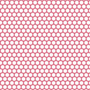 White Honeycomb Dot on Rose