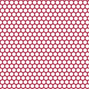 White Honeycomb Dot on Red