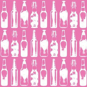 Beer Bottles on Light Pink 