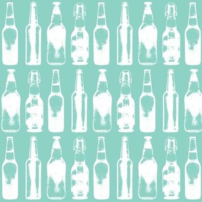 Beer Bottles on Teal