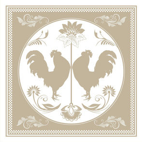 neutral folk art rooster