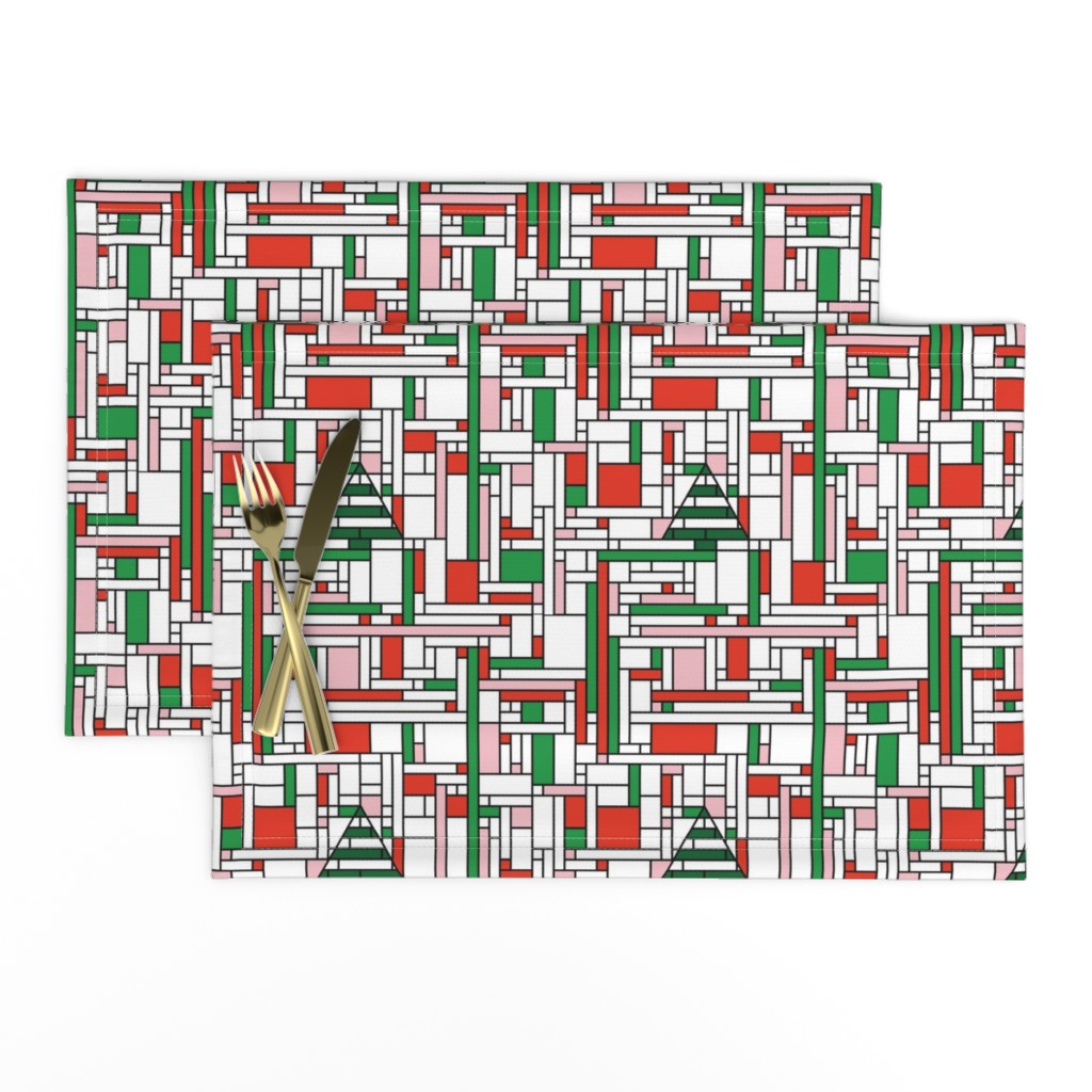 Mondrian Christmas (red & green)