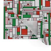 Mondrian Christmas (red & green)