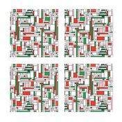 Mondrian Christmas (red & green)