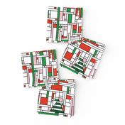 Mondrian Christmas (red & green)