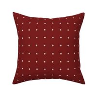 dark red with white dots