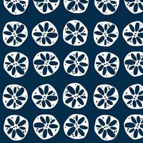 lotus root - navy and white