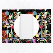 vintage retro Memphis style 1980s 1990s abstract pop art confetti   kitsch colorful rainbow geometrical shapes Postmodernism