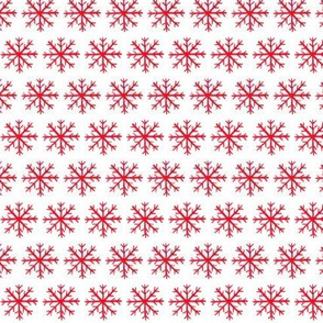 Watercolor Snowflakes, Red and White