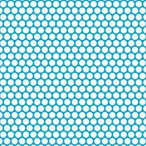 White Honeycomb Dot on Turquoise