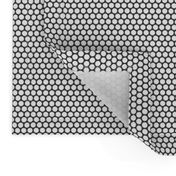 White Honeycomb Dot on Charcoal