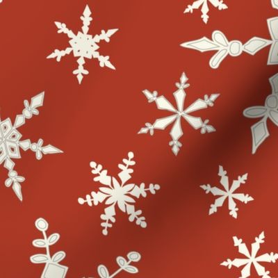 Snowflakes - Large - Ivory, Olde Red