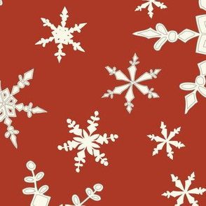 Snowflakes - Large - Ivory, Olde Red