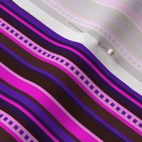 BN7 - Narrow Variegated Stripes in Pink - Purple - Burgundy - Maroon - Brown