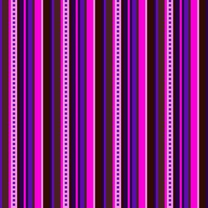 BN7 - Narrow Variegated Stripes in Pink - Purple - Burgundy - Maroon - Brown