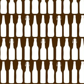 Beer Bottle Silhouettes on Brown - Medium