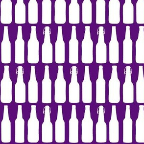 Beer Bottle Silhouettes on Purple - Medium