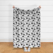 forest bear // black and white bear woodland trees kids