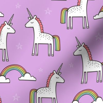 Cute Unicorn Rainbow in Purple