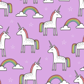 Cute Unicorn Rainbow in Purple