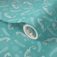 Seahorses - teal