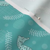 Seahorses - teal