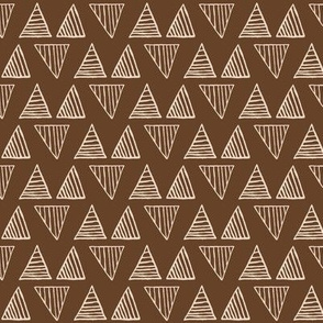 Triangles - Almond on Van Dyke Brown - Small 