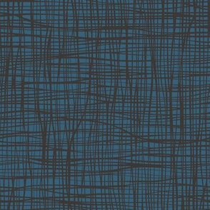 Grid  Stripes  Geometric Black on Blue Navy