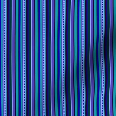 BN8 - Narrow Variegated Stripes in Blues - Teal - Purple - Lavender