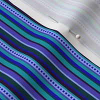 BN8 - Narrow Variegated Stripes in Blues - Teal - Purple - Lavender