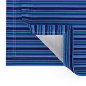 BN8 - Narrow Variegated Stripes in Blues - Teal - Purple - Lavender - Crosswise