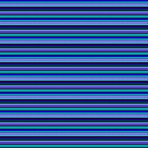 BN8 - Narrow Variegated Stripes in Blues - Teal - Purple - Lavender - Crosswise