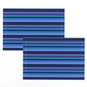 BN8 - Variegated Stripe in Blue - Purple - Teal - crosswise