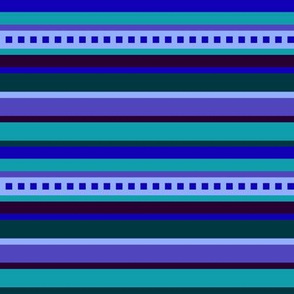 BN8 - Variegated Stripe in Blue - Purple - Teal - crosswise
