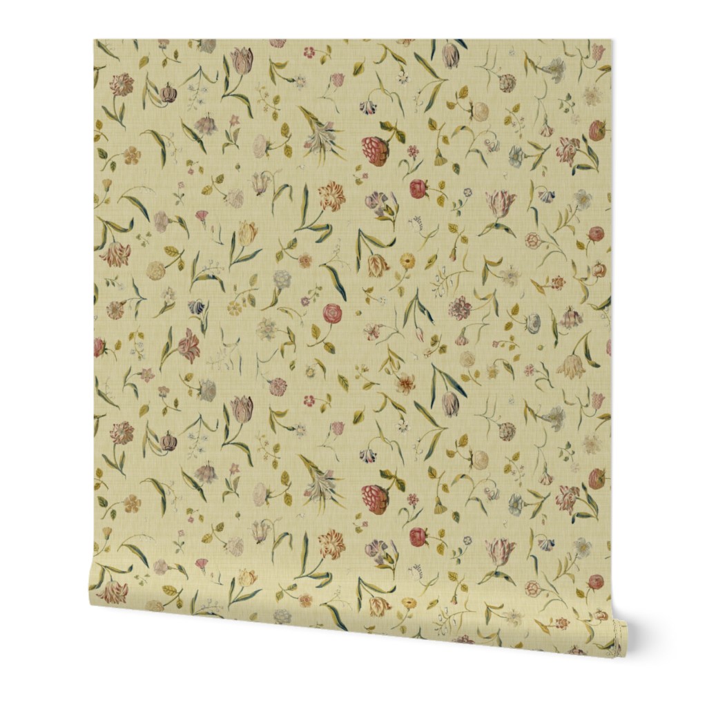 Dutch Floral Tapestry ~ Sand Linen Luxe