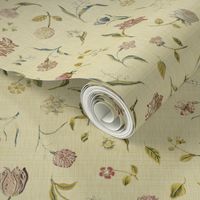 Dutch Floral Tapestry ~ Sand Linen Luxe