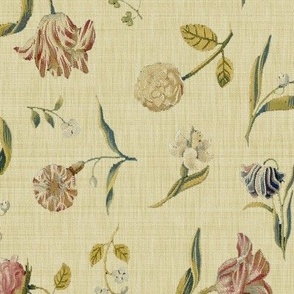 Dutch Floral Tapestry ~ Sand Linen Luxe