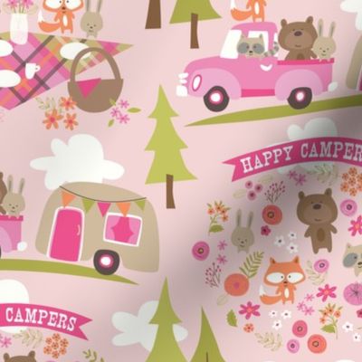 Happy Campers go Glamping pink