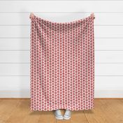 UK red + white linen weave polka dots on white by Su_G_©SuSchaefer