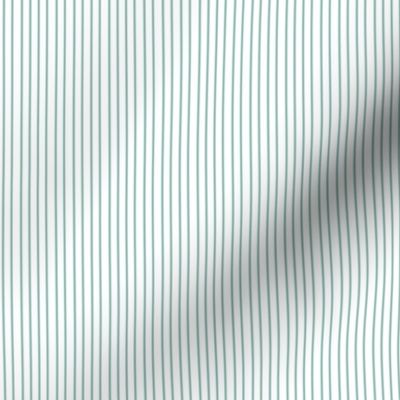 Nautical Aqua Green White Stripe || Pinstripe Ocean Water 