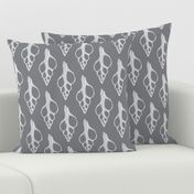 Nautical Shell Modern Ikat Large Scale || Ocean Water Waves Beach White Gray grey _ Miss Chiff Designs