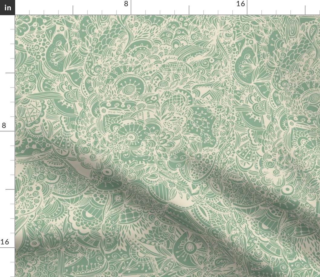  Extremely detailed   inspired pattern, green
