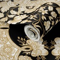 Dutch Sitsen ~ Anika ~ Gilt Gold and White on Black