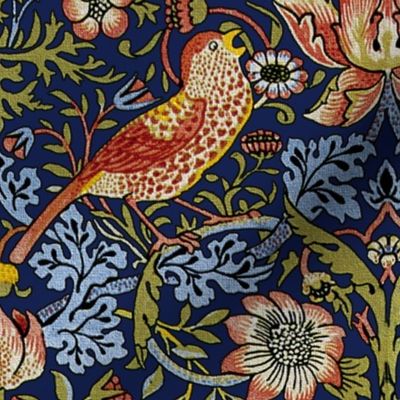 William Morris ~ Strawberry Thief ~ Bright Blue