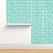White on Turquoise BP All Over Design-Large