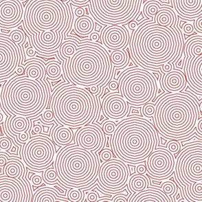 Polygon Ripples - Red on White